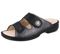 Finn Comfort Zeno Platin/Schwarz - Pantolette - Marken, Schwarz, Leder (Maglia/naoppaseda/Stretch) Größe 37