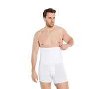 FINN Shapewear Herren Boxershorts - Bodyshaper Mieder mit Bauchweg Effekt - Figurformende Unterhose für Männer - Stützende Shaping Shorts aus Baumwolle für Bauch und Hüfte Weiß Weiss 4XL