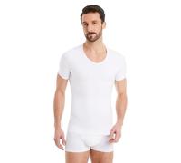 FINN Shapewear Herren Kompressionsshirt - Bauch-Weg Unterhemd & Body-Shaper Männer - Kurzarm Unterziehshirt aus Baumwolle für flacheren Bauch und bessere Haltung Weiß Weiss S