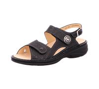 FinnComfort Denia Schwarz - Sandale mit loser Einlage - Marken, Schwarz, leder (orione) für Damen, schwarz, Größe 41 EU