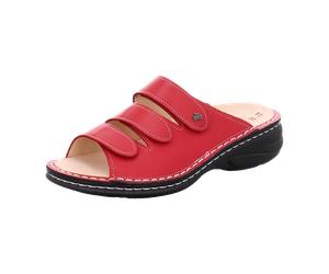 FinnComfort Hellas Pomodore (Rot) - Pantolette - Damenschuhe Pantolette / Zehentrenner, Rot, leder (nube) für Damen, rot, Größe 38 EU