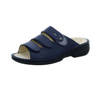 FinnComfort Kos Navy/Platin (blau) - Pantolette - Damenschuhe Pantolette / Zehentrenner, Blau, leder (florentin/maglia) für Damen, blau, Gr. 43 EU