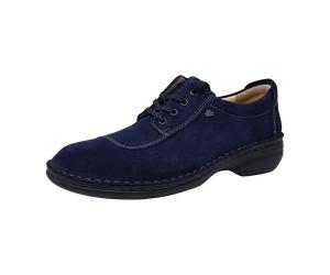 FinnComfort Lexington Indigo (Dunkelblau) - Schnürschuh mit loser Einlage - Damenschuhe Bequeme Schnürschuhe, Blau, leder (velour) für Damen, blau, Größe 38 EU