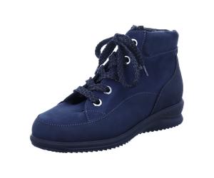 FinnComfort Parsenn Atlantic/Nightblue (Dunkelblau) - gefütterte Stiefelette - Damenschuhe Bequeme Stiefel / Stiefeletten, Blau, leder (streetnubuk/nubuk) für Damen, blau, Größe 40 ½ EU / 7 UK