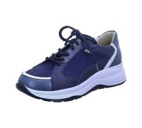 FinnComfort Piccadilly Stell/blue/Indigo/Silber (blau) - Schnürschuh mit loser Einlage - Marken, Blau, leder (ancona/yuka/nubuk/brina) für Damen, blau, Größe 40 ½ EU / 7 UK
