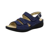 FinnComfort Praia Indigo (Blau) - Sandale mit loser Einlage - Passformübersicht Marken FinnMellow, Blau, leder (nubuk) für Damen, blau, Größe 40 EU