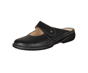 FinnComfort Stanford Schwarz - Clogs - Damenschuhe Pantolette / Zehentrenner, Schwarz, leder (nappaseda) für Damen, schwarz, Größe 43 EU