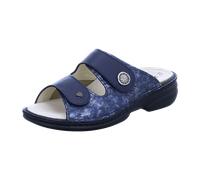 Finn Comfort Zeno Damen Pantolette dunkelblau Nubukleder Stretch (EU Schuhgrößensystem, Erwachsene, Damen, Numerisch, Breit, 40)