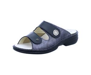 FinnComfort Zeno Platin/Schwarz - Pantolette - Marken, Schwarz, leder (maglia/naoppaseda/stretch) für Damen, grün, Größe 42 EU