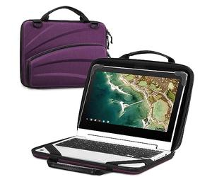 FINPAC 11-11,6 Zoll Chromebook Sleeve Case Schutzhülle Aktentasche Schultertasche mit Zubehörtasche für Laptops bis zu 11,6 Zoll (29,5 cm) Violett