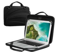 FINPAC 13-14 Zoll Chromebook Sleeve Case - Schützende Aktentasche Schultertasche mit Zubehörtasche für bis zu 14 Zoll Laptop Notebook Ultrabook, Schwarz