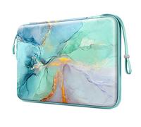 FINPAC Laptop-Schutzhülle für 13 Zoll MacBook Air M3 M2 M1 2024, 14 Zoll MacBook Pro M4/M3/M2 M1 A2918 A2992 A2779 A2442, wasserdicht, für Dell, Surface Laptop, HP, Acer, Smaragdgrün-Marmoriert