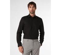 Finshley & Harding Hemd Herren Slim Fit Baumwolle schwarz Kent, 40