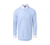 Finshley & Harding London Hemd Herren Slim Fit Baumwolle hellblau, 39-40