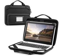Fintie 11,6 Zoll Chromebook Sleeve Case - Schutzhülle Aktentasche Schultertasche mit Zubehörtasche und Ausweisfach für Lenovo Samsung Microsoft ASUS Dell Acer HP Laptop Notebook, Schwarz, schwarz