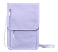 FINTIE Brustbeutel, Reisepass Tasche RFID-Blockierung Reisegeldbeutel Handytasche, Multi-Taschen Hautfreundlich Umhängebeutel für Frauen Männer, Violett