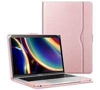 Fintie Hülle Kompatibel mit MacBook Air M2 13.6 (2022), MacBook Air M1 13 (2020-2018) und MacBook Pro M2 M1 13 (2022-2016), Folio Book Schutzhülle mit Dokumentschlitze, Roségold