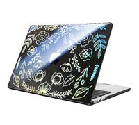 Fintie Hülle Kompatibel mit MacBook Air 13,6 Zoll M5 M4 M3 M2 (2026-2022) A3449 A3240 A3113 A2681, Ultradünne Hartschale Schutzhülle Snap Cover Kompatibel mit MacBook Air 13, Garten(Schwarz)