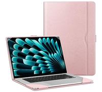 Fintie Hülle Kompatibel mit MacBook Air 15 M2 Chip (2023 Freisetzung) A2941, Hochwertiges Kunstleder Sleeve Folio Schutzhülle Kompatibel mit MacBook Air 15,3 Zoll Retina, Roségold