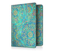 FINTIE Reisepass Impfpass Schutzhülle - Premium Kunstleder Reisepasshülle Travel Organizer mit RFID-Blockier für Kreditkarten, Ausweis, Reisedokumente Damen Herren, Jade
