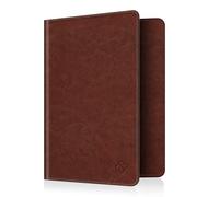 FINTIE Reisepass Impfpass Schutzhülle - Premium Kunstleder Reisepasshülle Travel Organizer mit RFID-Blockier für Kreditkarten, Ausweis, Reisedokumente Damen Herren, Braun