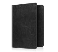 FINTIE Reisepass Impfpass Schutzhülle - Premium Kunstleder Reisepasshülle Travel Organizer mit RFID-Blockier für Kreditkarten, Ausweis, Reisedokumente Damen Herren, Vintage Schwarz