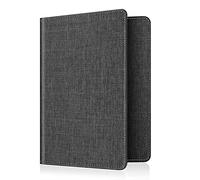 FINTIE Reisepass Impfpass Schutzhülle - Premium Kunstleder Reisepasshülle Travel Organizer mit RFID-Blockier für Kreditkarten, Ausweis, Reisedokumente Damen Herren, Denim Grau