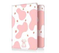 FINTIE Reisepass Impfpass Schutzhülle - Premium Kunstleder Reisepasshülle Travel Organizer mit RFID-Blockier für Kreditkarten, Ausweis, Reisedokumente Damen Herren, Strawberry Cow