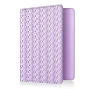FINTIE Reisepass Impfpass Schutzhülle - Premium Kunstleder Reisepasshülle Travel Organizer mit RFID-Blockier für Kreditkarten, Ausweis, Reisedokumente Damen Herren, (V-Verdrehtes Lila)
