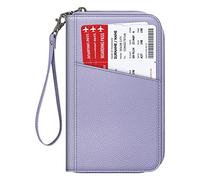 FINTIE Reisepasshülle, Reisebrieftasche für Familie 4-6, RFID-blockierend, Reisedokumenten-Organizer, Clutch für Reisepässe, Visitenkarten, Kreditkarten, Bordkarten, Flieder Lila