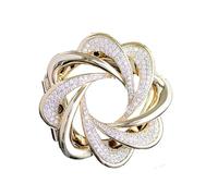 FIOLIRTL Schalschnalle 1 Stück Blume Seide Schal Schnalle Dual Purpose Damen Kleid Ecke Geknotet Schal Schnalle Accessoire Gold