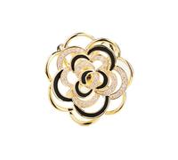 FIOLIRTL Schalschnalle 1 Stück Kamelie Seide Schal Schnalle Drei Ringe Dreidimensionale Schalschlaufe Kleidung Knotenschnalle Accessoires Gold