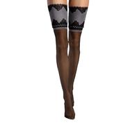 Fiore Belle Epoque 20DEN Halterlose Strümpfe S-L Schwarz Damenstrümpfe Nylons (M, Schwarz)