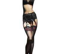 Fiore Damen Strapsstrümpfe SABADO/OBSESSION, 20 DEN, Gr. Small (Herstellergröße:2), Schwarz (Black 001)