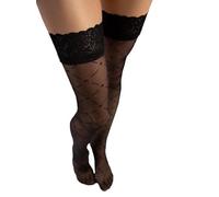 Fiore Enchante 20DEN Halterlose Strümpfe S-L Schwarz Weiß Damenstrümpfe Nylons (L, Schwarz)