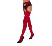 Fiore Luxus-Strapsstrümpfe, super-fein, 60 Denier, durchscheinend Gr. L, rot