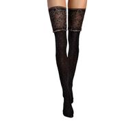 Fiore Notte 40DEN Halterlose Strümpfe S-L Schwarz Damenstrümpfe Nylons Damen (L, Schwarz)