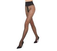 Fiore Schlankheits-Strumpfhose aus Schleier, figurformend, mit Motiv, Schwarz mit Punkten, 42