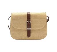 Fiorelli Damen Etta Umhängetasche mit Klappe, schicke Schulterhandtasche mit verstellbaren Trägern und Schnallendetails, strohfarbenes und teakfarbenes Kunstleder