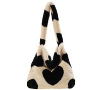 Fiorky Damen-Einkaufstasche, modische Damen-Einkaufshandtaschen, niedliche Plüsch-Einkaufs-Umhäntaschen, flauschi Trataschen, flauschi Tasche, große Kapazität for st und nter