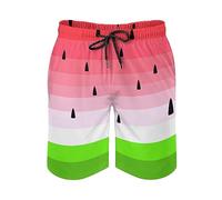 Fire and Ice Dragons Herren-Badehose, schnelltrocknend, Boardshorts, Strandmode, Sommer-Geschenke für Männer, Größe XXL, Lustige Wassermelone, X-Large Kurz