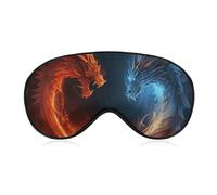 Fire and Ice Dragons Schlafmaske, lichtblockierende Augenmaske, bequem und weich, Augenabdeckung mit Gummiband, geeignet für Männer und Frauen, geeignet für Reisen/Schlafen