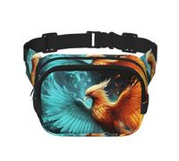 Fire and Water Phoenix Bauchtasche für Damen, wasserdicht, verstellbar, modisch, lässig, Umhängetasche, Bauchtasche für Laufen, Workout, Wandern, Reisen, Schwarz, Einheitsgröße, Schwarz ,
