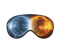 Fire and Water Planets Eye Mask for Women & Men, Breathable & Adjustable Eye Cover, Ultra Soft Sleep Mask, Lightweight Travel Blindfold for Airplane, Nickerchen, Night Sleeping