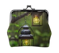 Fireflies and Lantern Bedruckte Mikrofaser PU Leder Geldbörse Kiss Lock Mini Pouch für Lippenstift Schlüssel Change Organisation