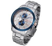 FIREFOX Adventurer FFS195-120 Silber/blau Herrenuhr Edelstahl Chronograph Sicherheitsfaltschließe 10 ATM druckfest