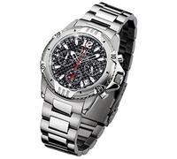 FIREFOX AIRFIGHTER FFS02-102 Carbon schwarz Chronograph massiv Edelstahl Sicherheitsfaltschließe Herrenuhr Armbanduhr 10 ATM Water Resistant