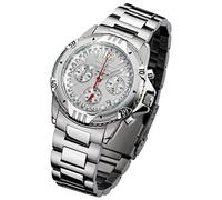 FIREFOX AIRFIGHTER FFS02-104 Silber Chronograph massiv Edelstahl Sicherheitsfaltschließe Herrenuhr Armbanduhr 10 ATM Water Resistant