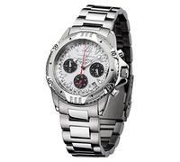 FIREFOX AIRFIGHTER FFS02-104b Silber/schwarz Chronograph massiv Edelstahl Sicherheitsfaltschließe Herrenuhr Armbanduhr 10 ATM wasserdicht