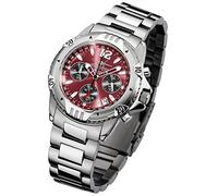 FIREFOX AIRFIGHTER FFS02-105 Sunray rot Chronograph massiv Edelstahl Sicherheitsfaltschließe Herrenuhr Armbanduhr 10 ATM wasserdicht